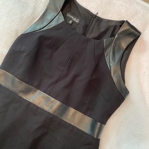 Black dress with “leather” detail